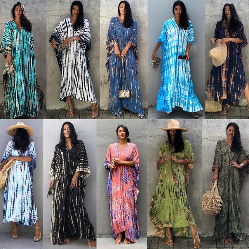 Plus size feminino beachwear l - Cover Up Kaftan avaliação e preço