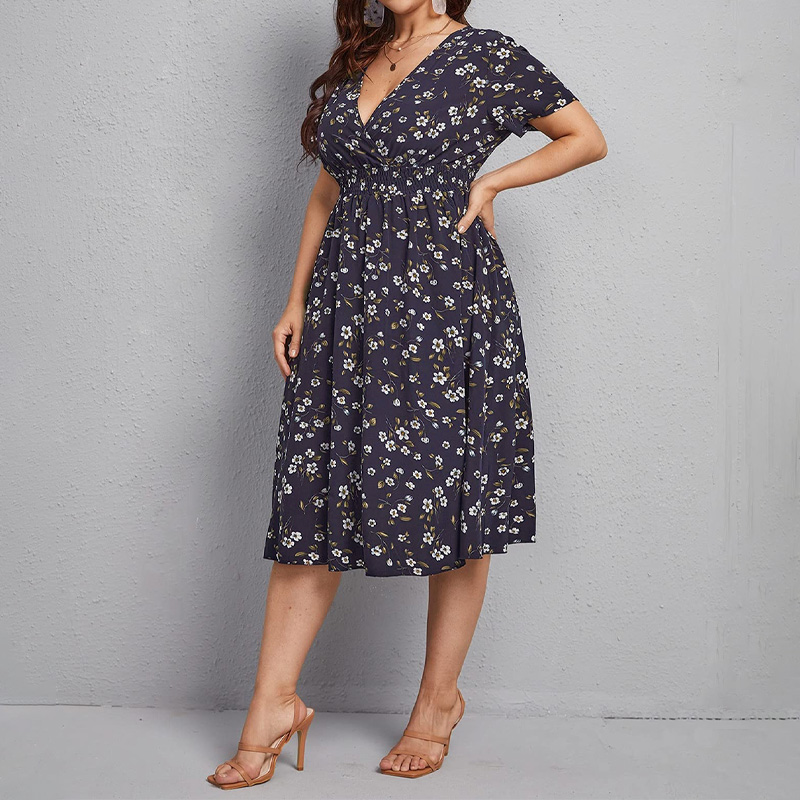Vestido feminino plus size, ve - Romper Floral Print avaliação e preço